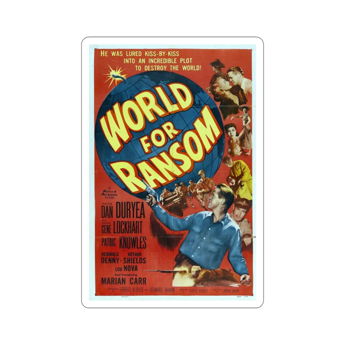 World for Ransom 1954 Movie Poster STICKER Vinyl Die-Cut Decal 3 Inch - The Sticker Space