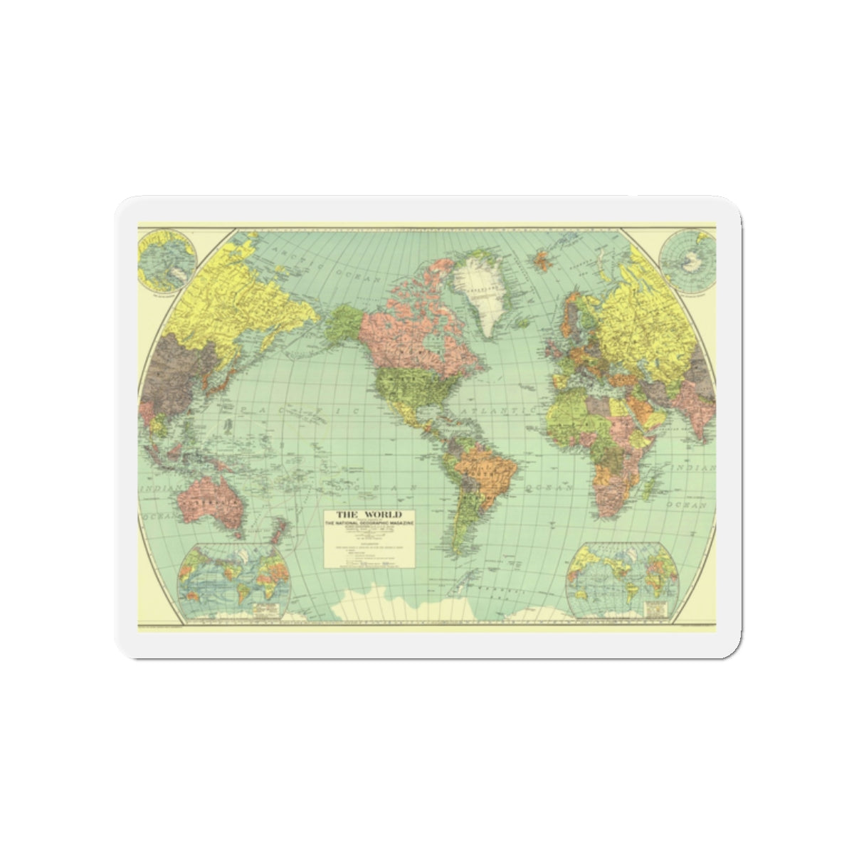 World Map (1932) (Map) Refrigerator Magnet-2" x 2"-The Sticker Space