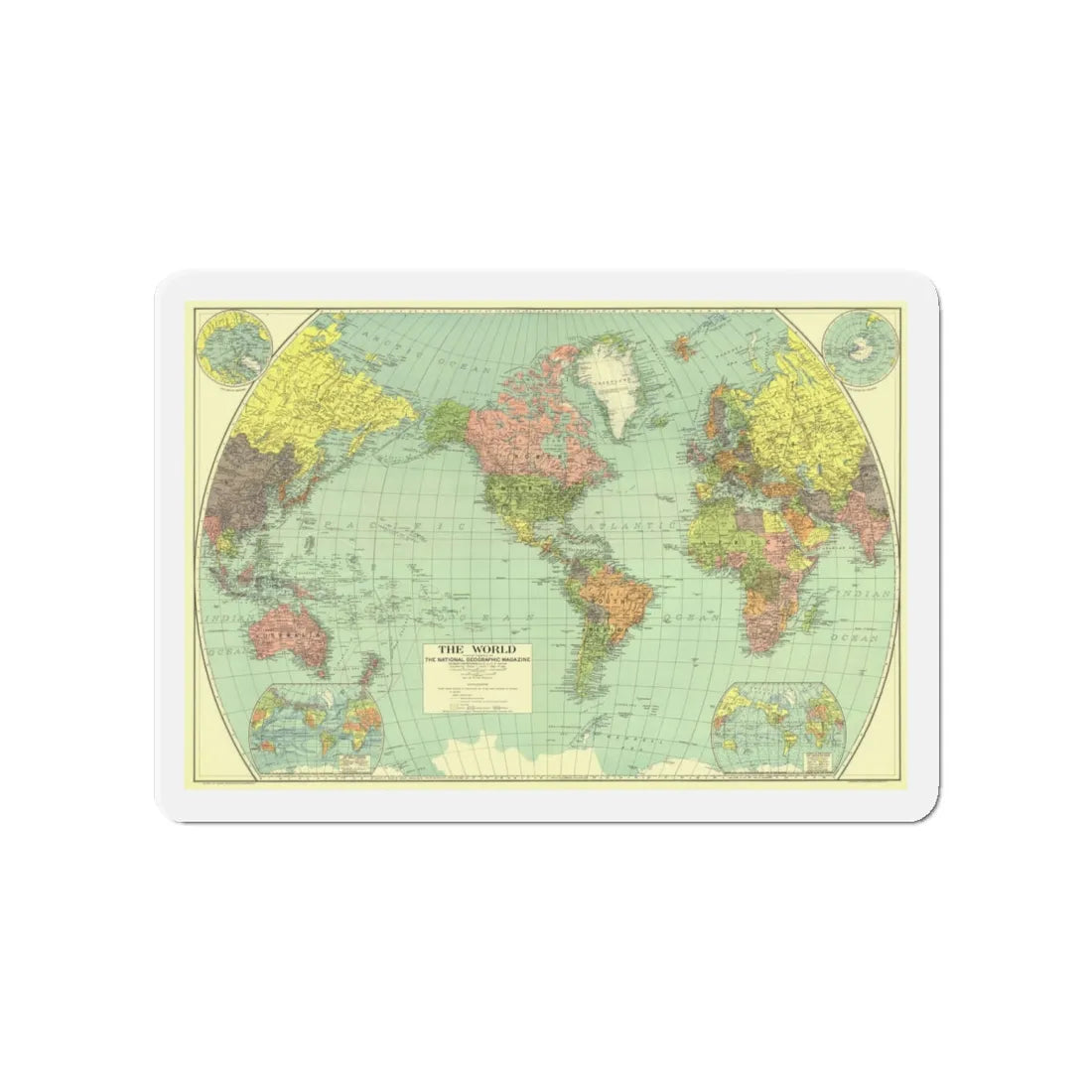 World Map (1932) (Map) Refrigerator Magnet 4 Inch - The Sticker Space