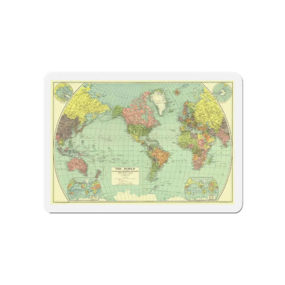 World Map (1932) (Map) Refrigerator Magnet 6 Inch - The Sticker Space