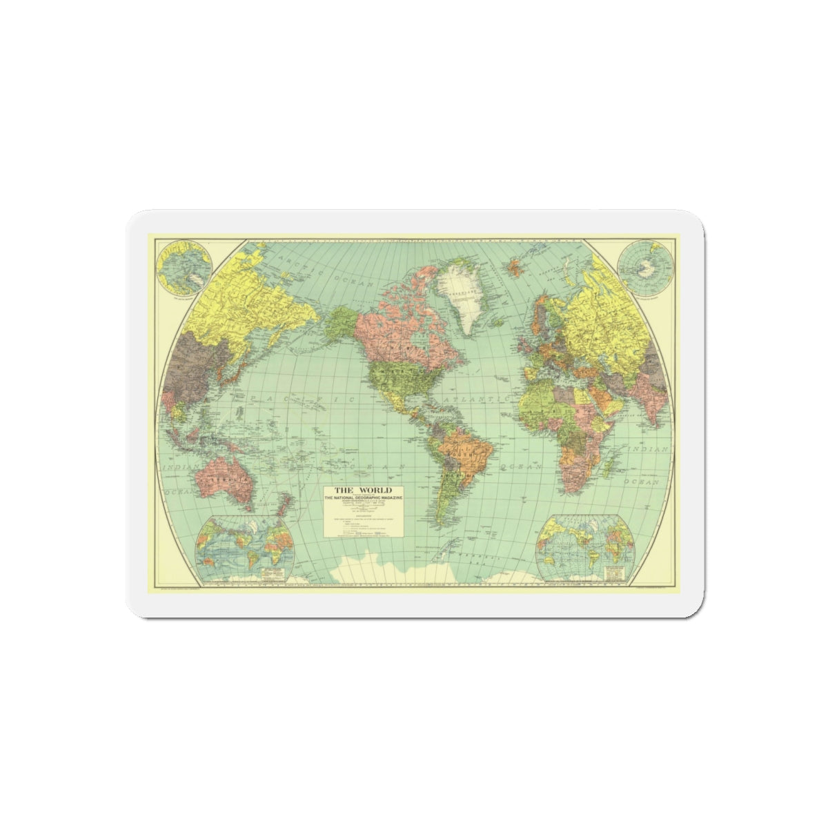 World Map (1932) (Map) Refrigerator Magnet-6 × 6"-The Sticker Space