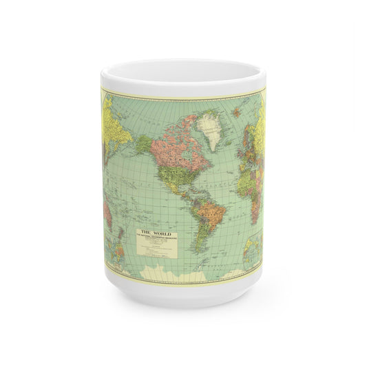 World Map (1932) (Map) White Coffee Mug-15oz-The Sticker Space