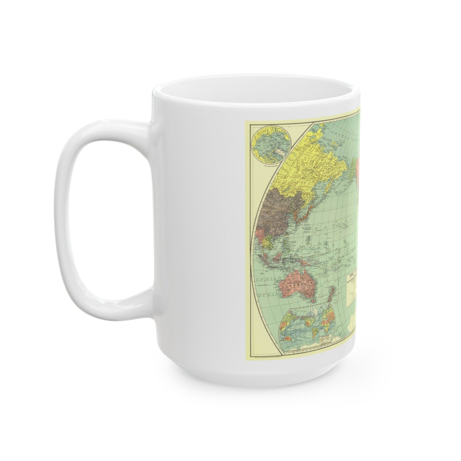 World Map (1932) (Map) White Coffee Mug-The Sticker Space