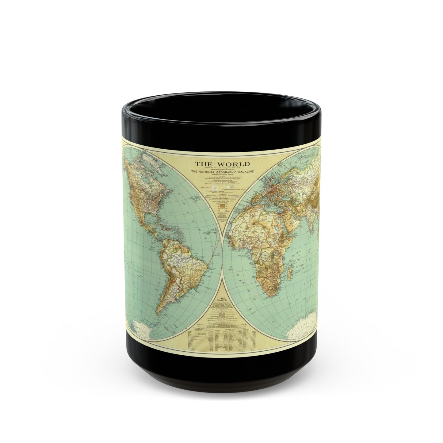 World Map (1935) (Map) Black Coffee Mug-15oz-The Sticker Space