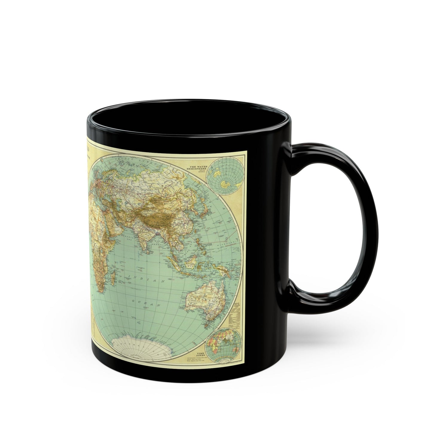 World Map (1935) (Map) Black Coffee Mug-The Sticker Space