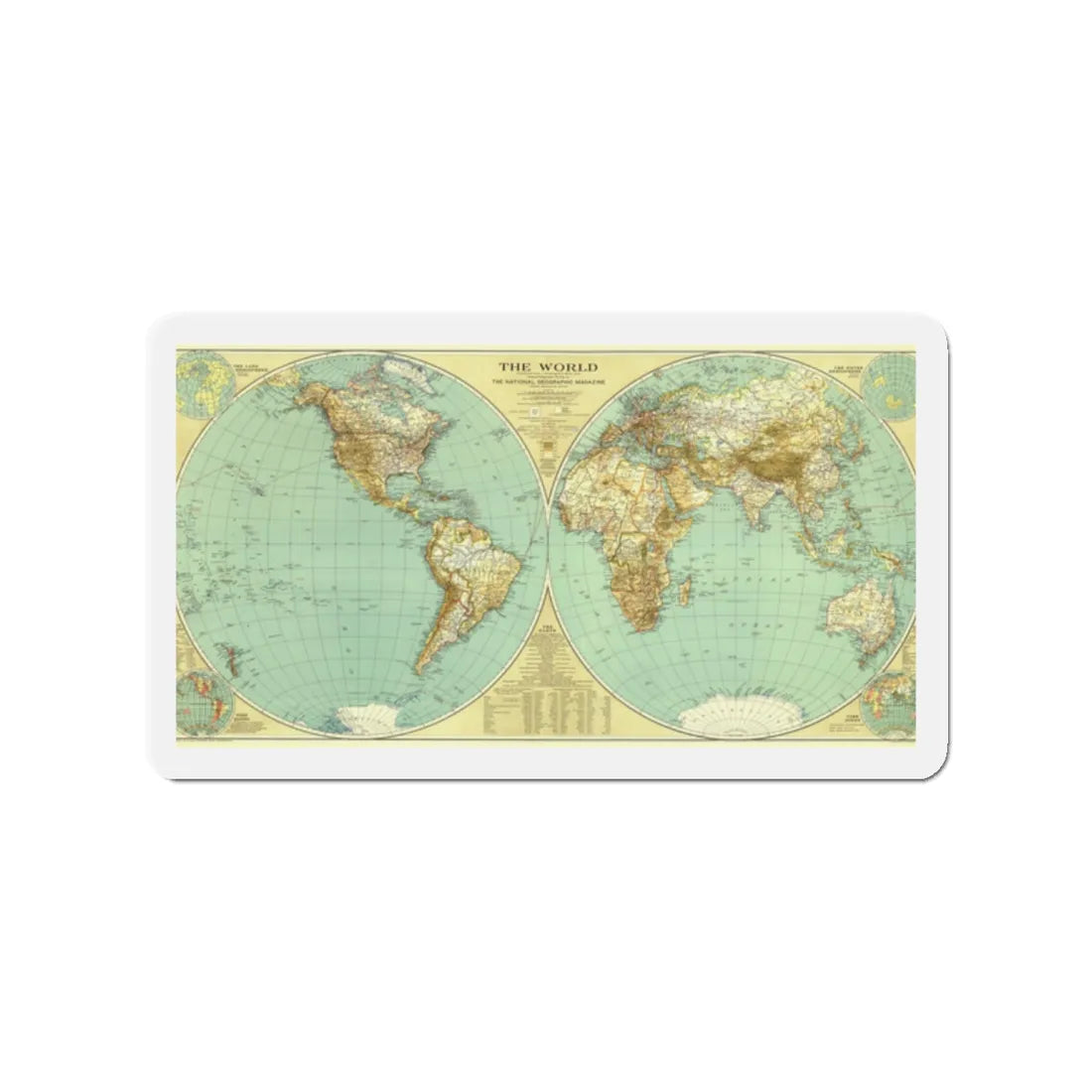 World Map (1935) (Map) Refrigerator Magnet 2 Inch - The Sticker Space