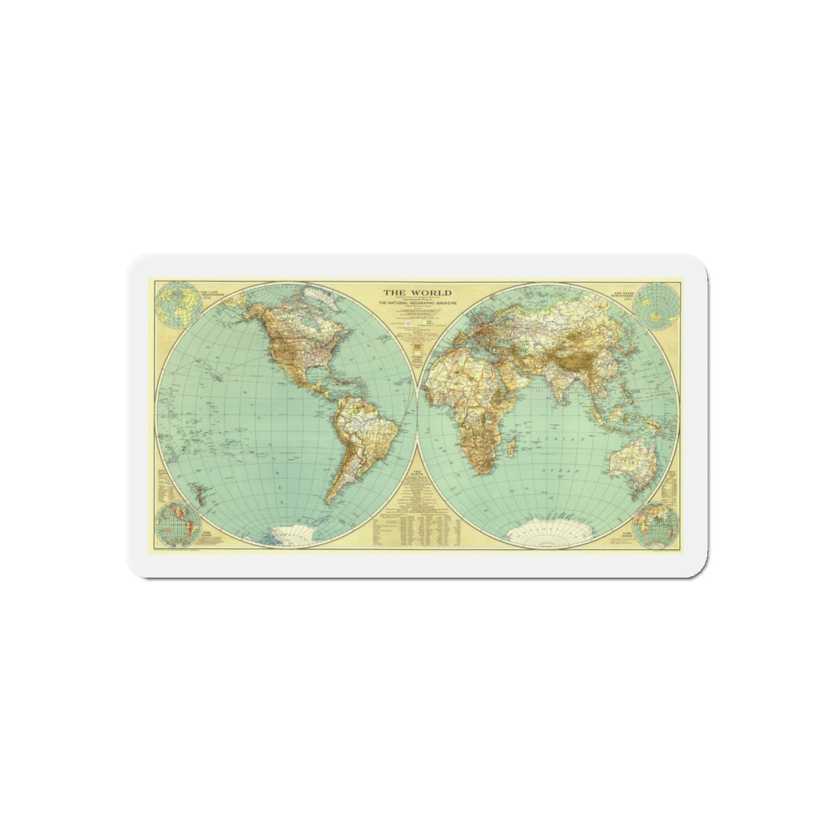 World Map (1935) (Map) Refrigerator Magnet-6 × 6"-The Sticker Space