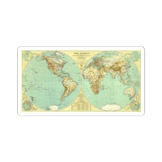 World Map (1935) (Map) STICKER Vinyl Kiss-Cut Decal 2 Inch White - The Sticker Space