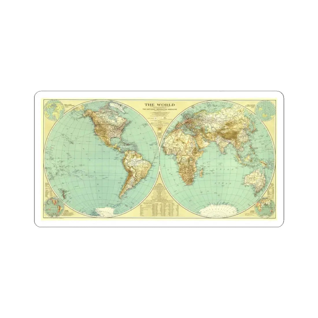 World Map (1935) (Map) STICKER Vinyl Kiss-Cut Decal 3 Inch White - The Sticker Space