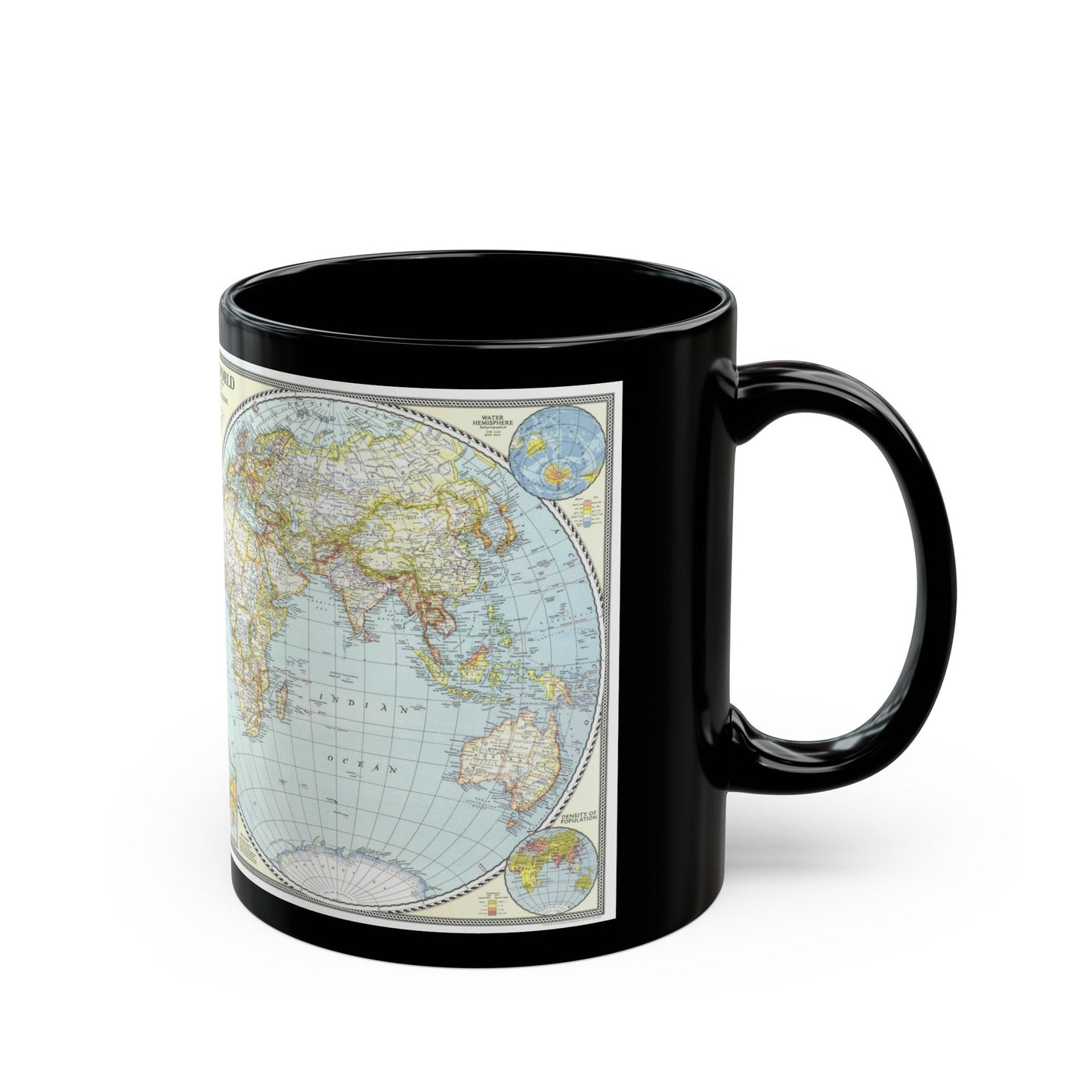 World Map (1941) (Map) Black Coffee Mug-The Sticker Space