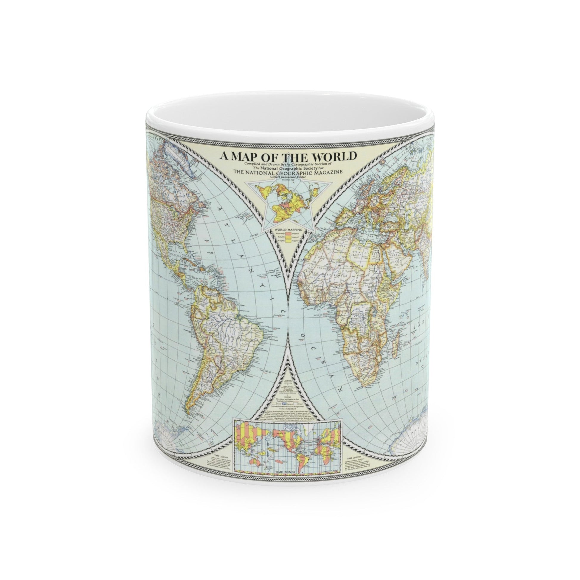 World Map (1941) (Map) White Coffee Mug-11oz-The Sticker Space