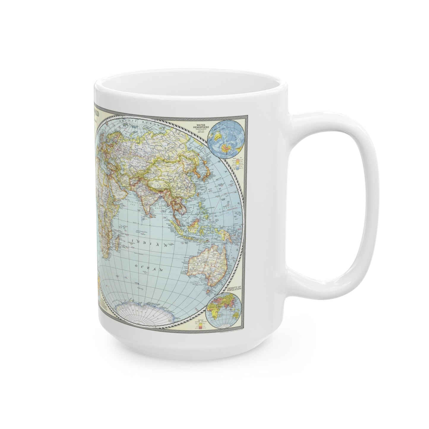 World Map (1941) (Map) White Coffee Mug-The Sticker Space