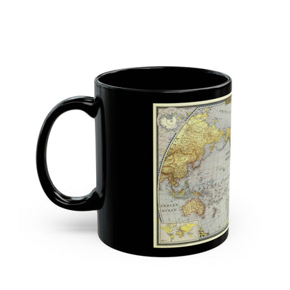 World Map (1943) (Map) Black Coffee Mug-The Sticker Space