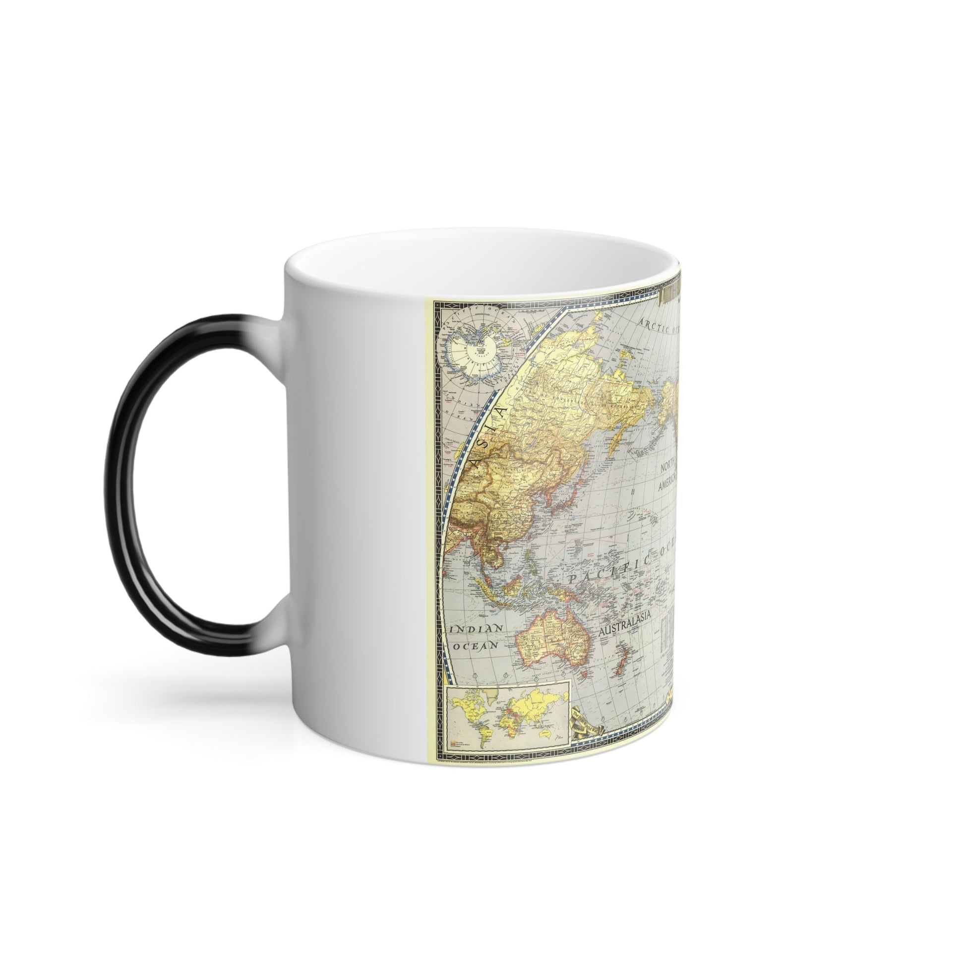 World Map (1943) (Map) Color Changing Mug 11oz-11oz-The Sticker Space