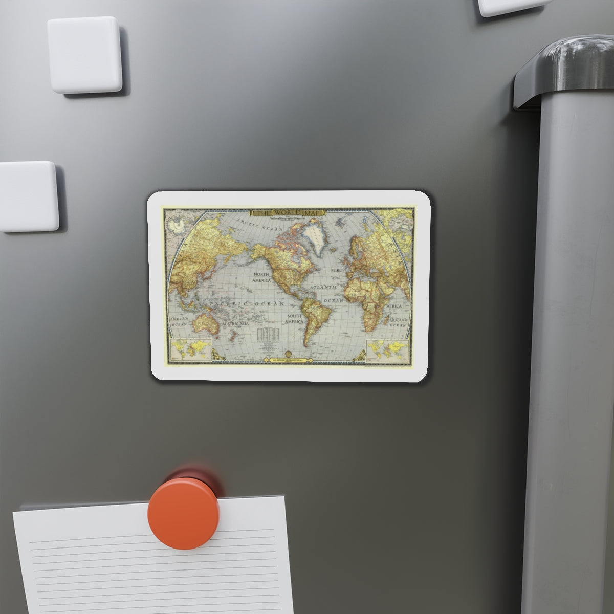 World Map (1943) (Map) Refrigerator Magnet-The Sticker Space