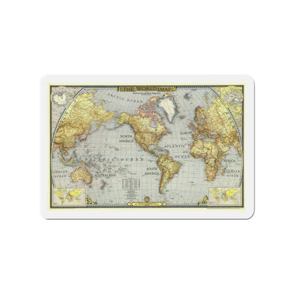 World Map (1943) (Map) Refrigerator Magnet 3 Inch - The Sticker Space