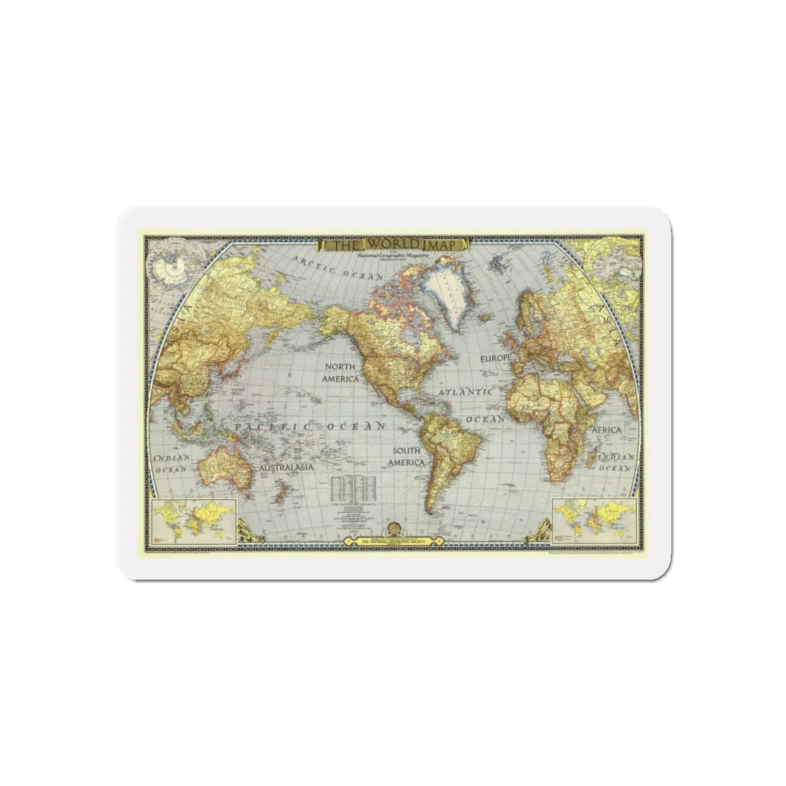 World Map (1943) (Map) Refrigerator Magnet 5 Inch - The Sticker Space