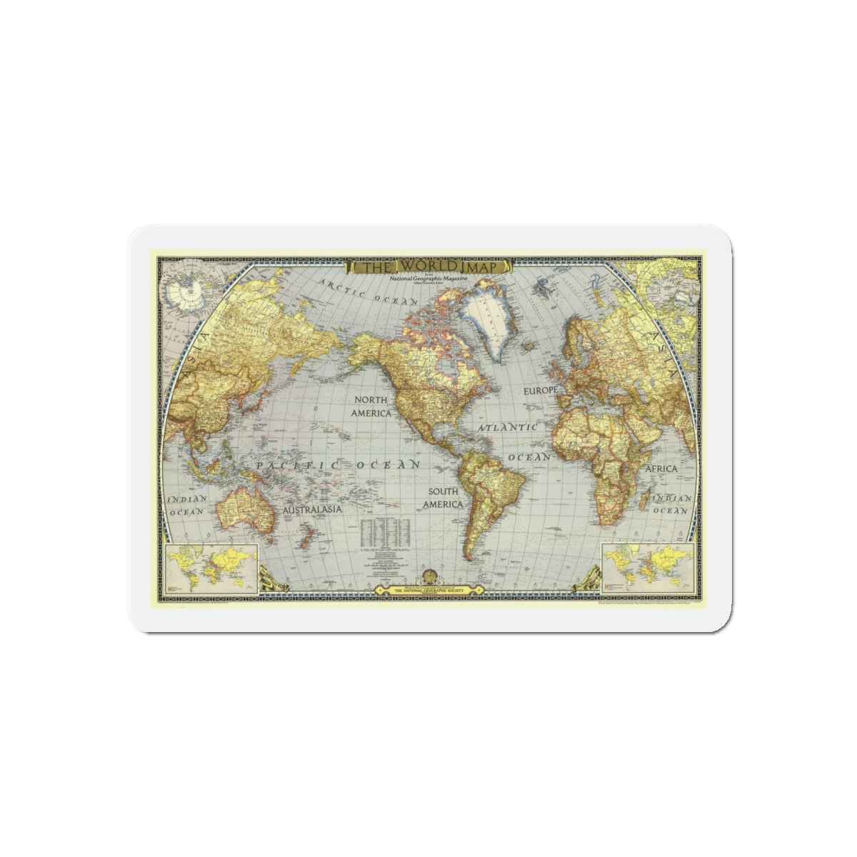 World Map (1943) (Map) Refrigerator Magnet-5" x 5"-The Sticker Space