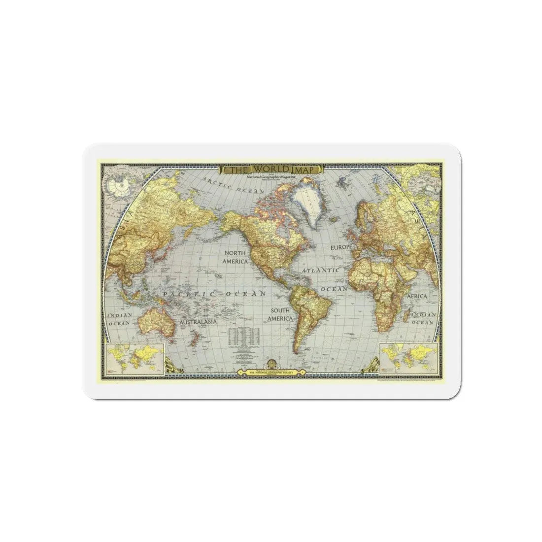 World Map (1943) (Map) Refrigerator Magnet 6 Inch - The Sticker Space