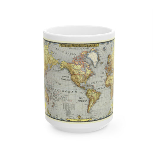World Map (1943) (Map) White Coffee Mug-15oz-The Sticker Space