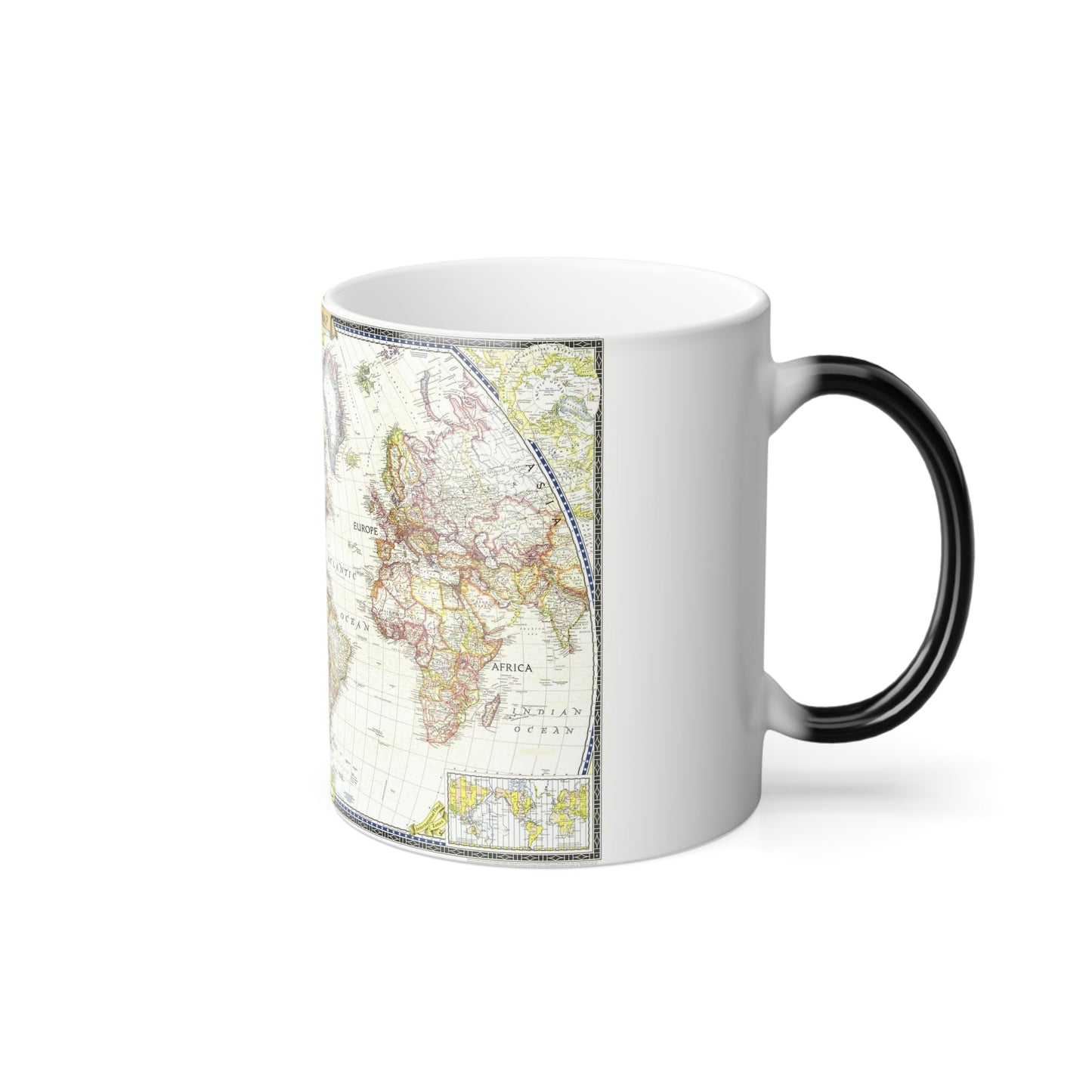World Map (1951) (Map) Color Changing Mug 11oz-11oz-The Sticker Space