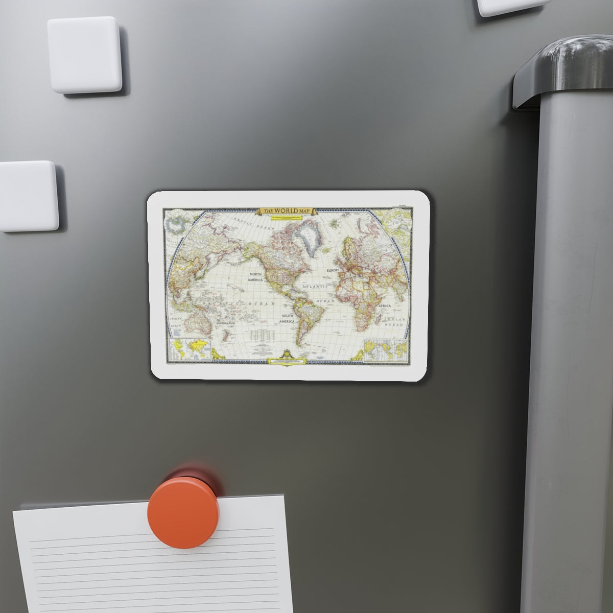 World Map (1951) (Map) Refrigerator Magnet-The Sticker Space