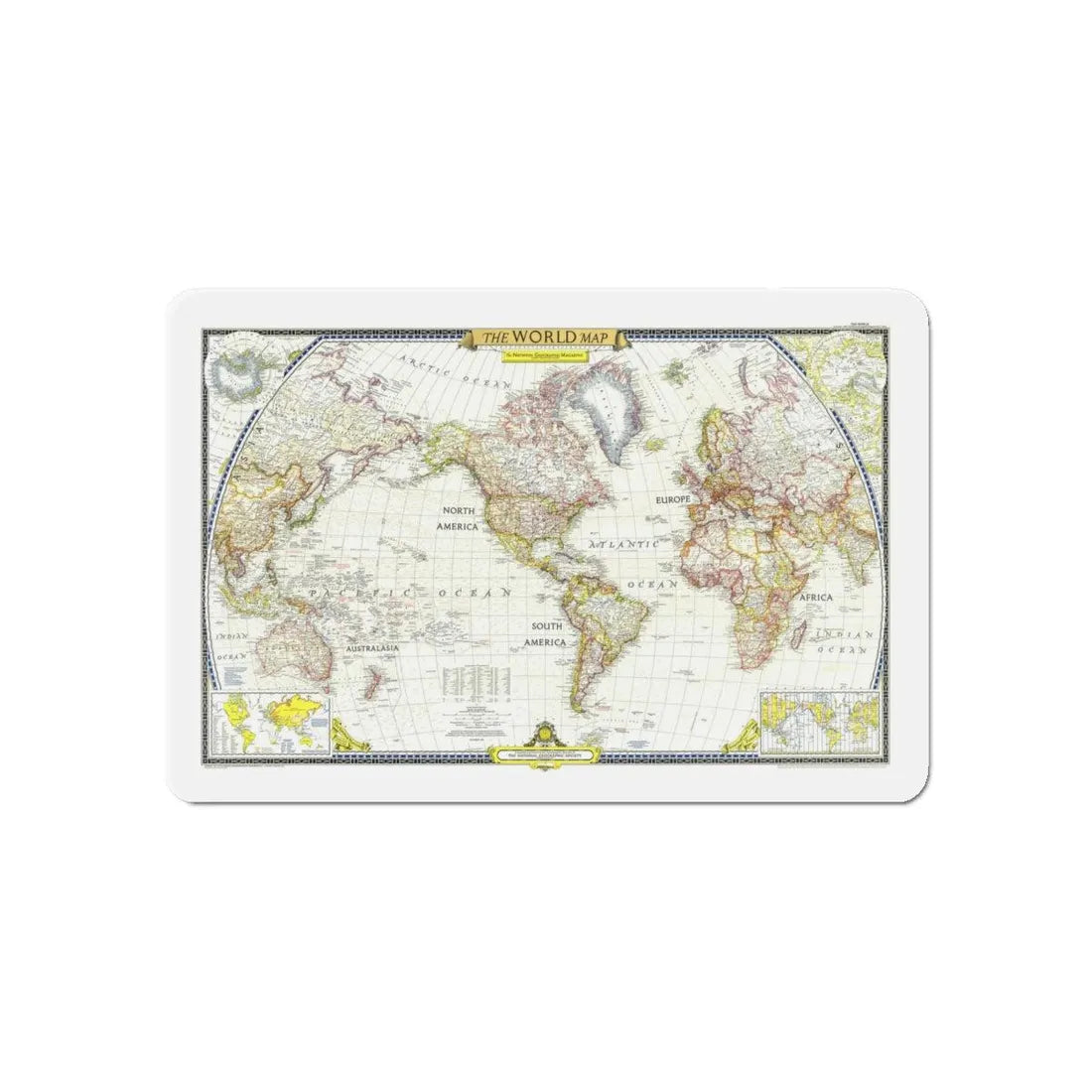 World Map (1951) (Map) Refrigerator Magnet 6 Inch - The Sticker Space