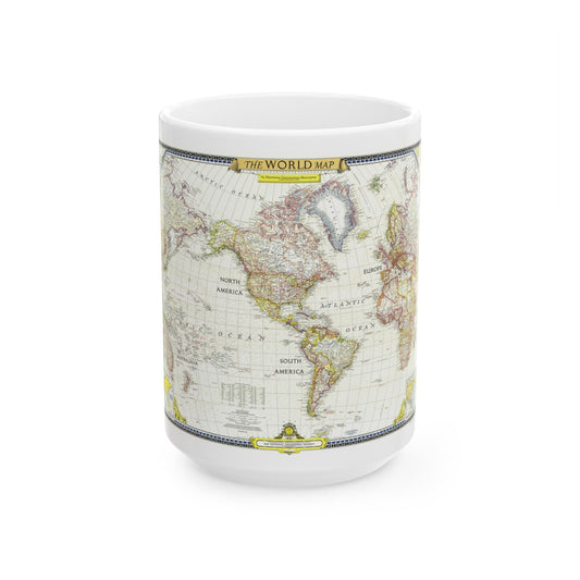 World Map (1951) (Map) White Coffee Mug-15oz-The Sticker Space