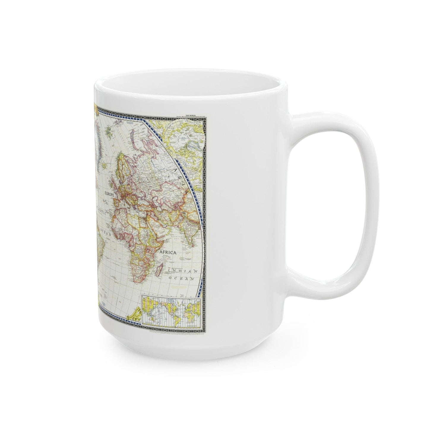 World Map (1951) (Map) White Coffee Mug-The Sticker Space