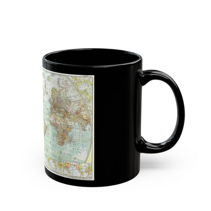 World Map (1957) (Map) Black Coffee Mug-The Sticker Space