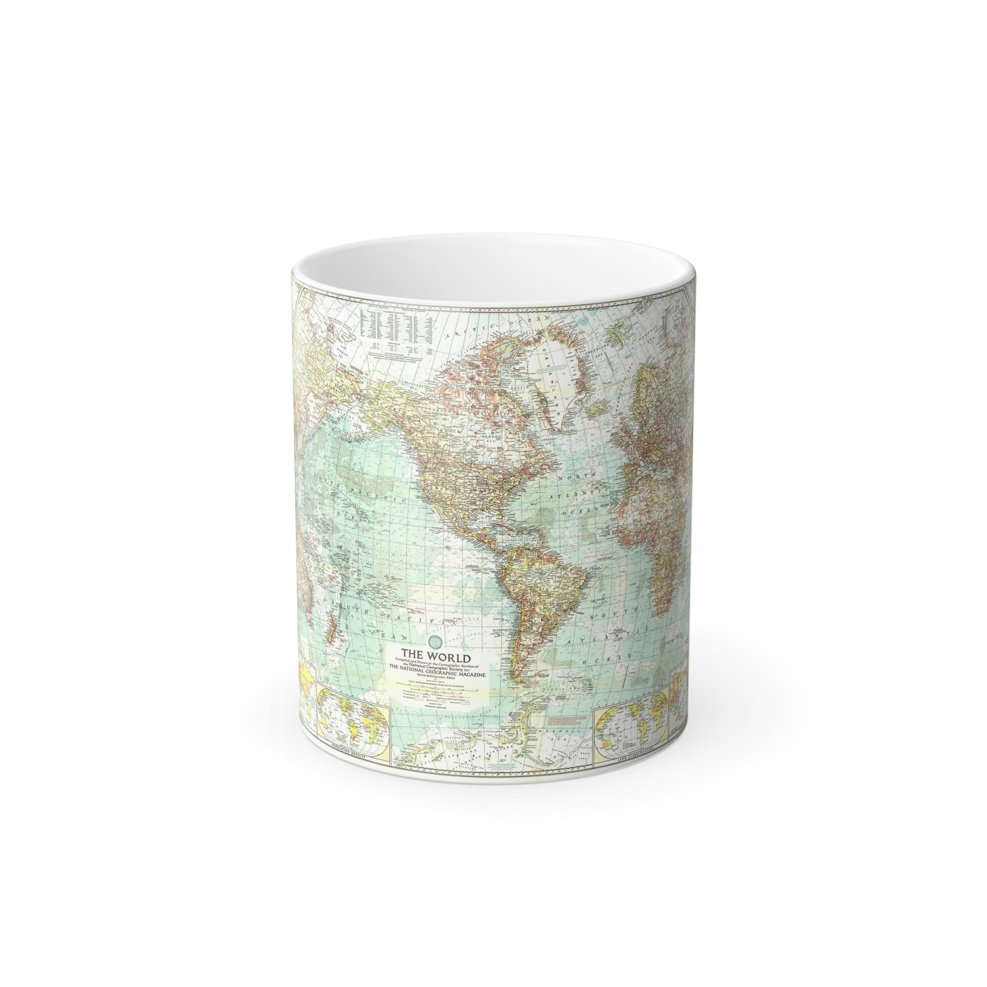 World Map (1957) (Map) Color Changing Mug 11oz-11oz-The Sticker Space