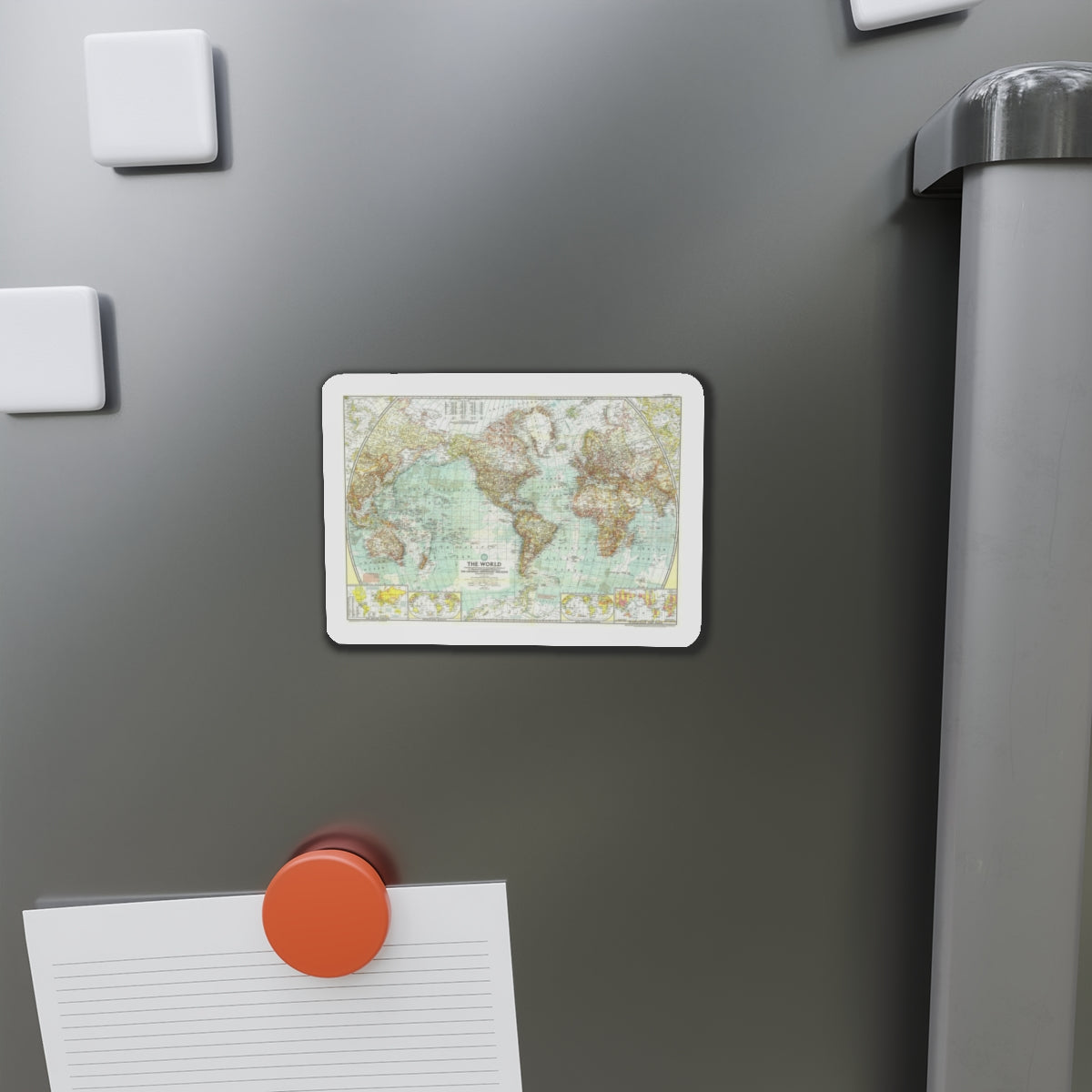 World Map (1957) (Map) Refrigerator Magnet-The Sticker Space