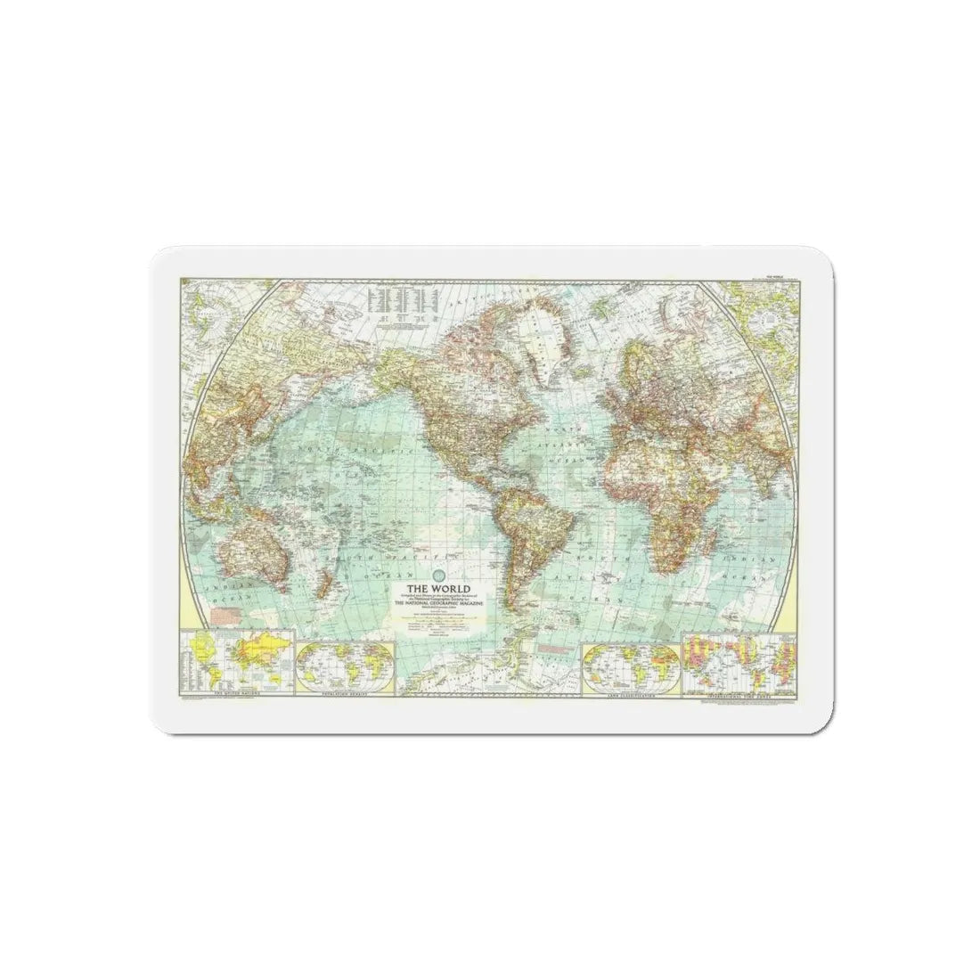 World Map (1957) (Map) Refrigerator Magnet 6 Inch - The Sticker Space