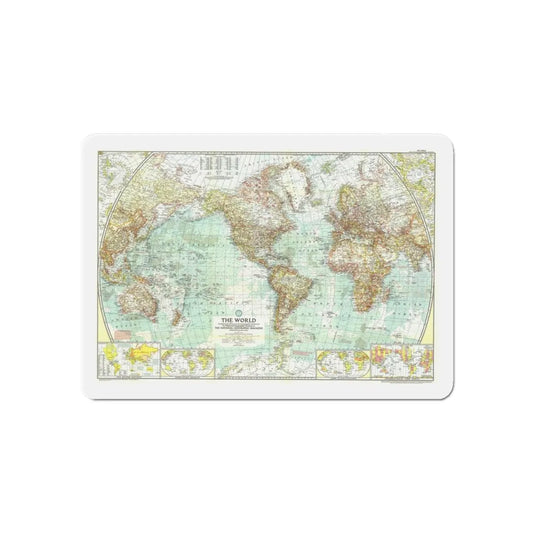 World Map (1957) (Map) Refrigerator Magnet 6 Inch - The Sticker Space