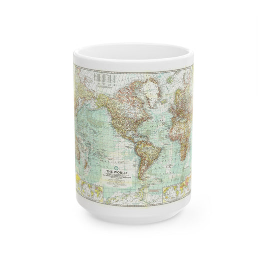 World Map (1957) (Map) White Coffee Mug-15oz-The Sticker Space