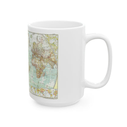 World Map (1957) (Map) White Coffee Mug-The Sticker Space