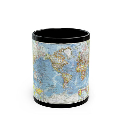 World Map (1960) (Map) Black Coffee Mug-11oz-The Sticker Space
