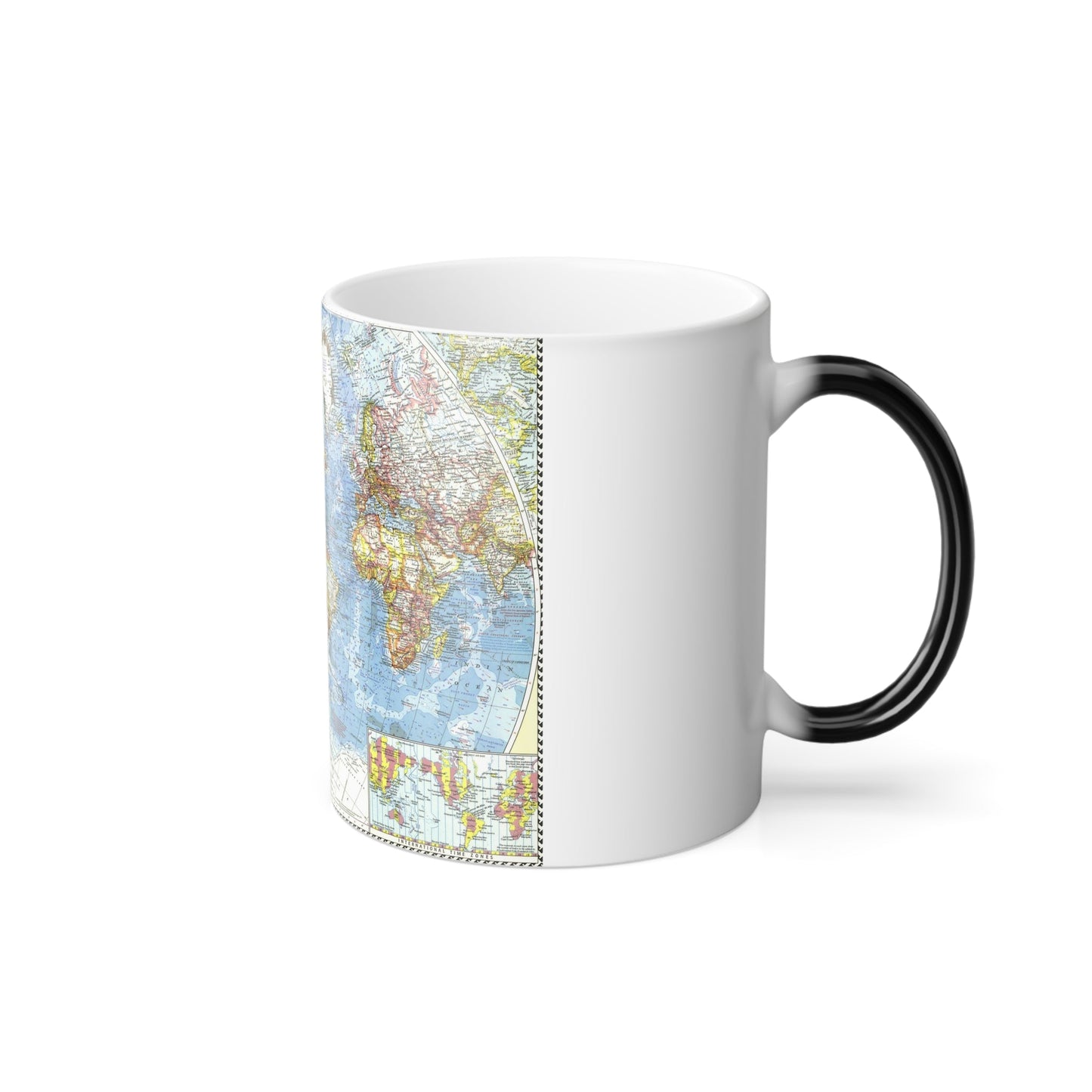 World Map (1960) (Map) Color Changing Mug 11oz-11oz-The Sticker Space