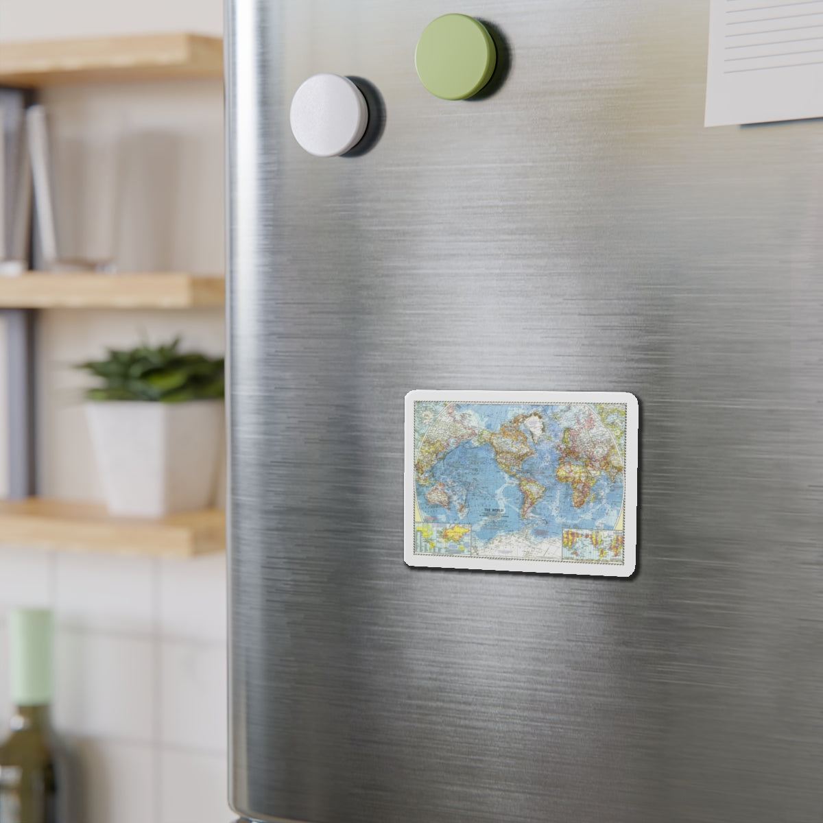 World Map (1960) (Map) Refrigerator Magnet-The Sticker Space