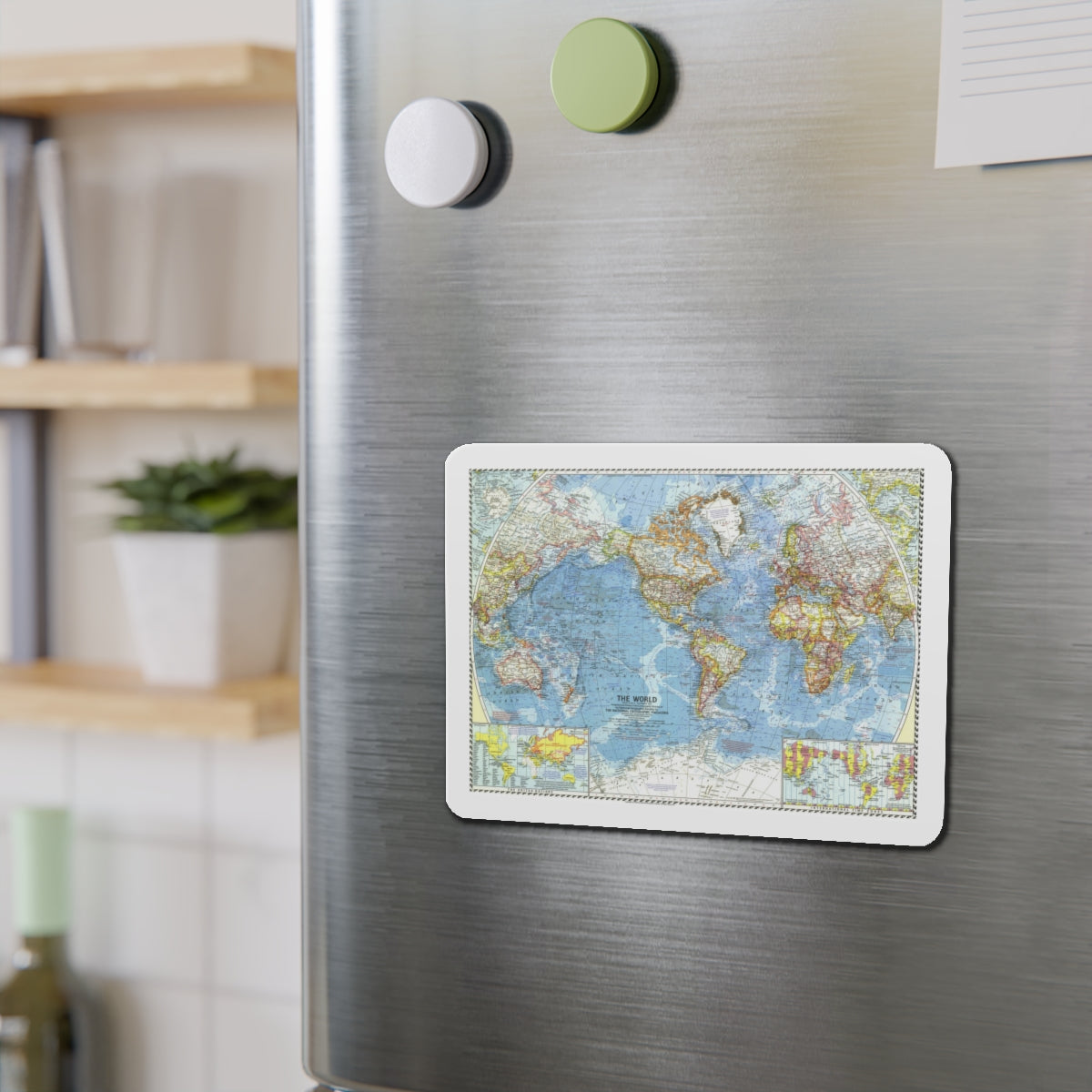 World Map (1960) (Map) Refrigerator Magnet-The Sticker Space