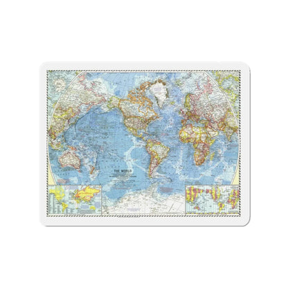World Map (1960) (Map) Refrigerator Magnet 3 Inch - The Sticker Space