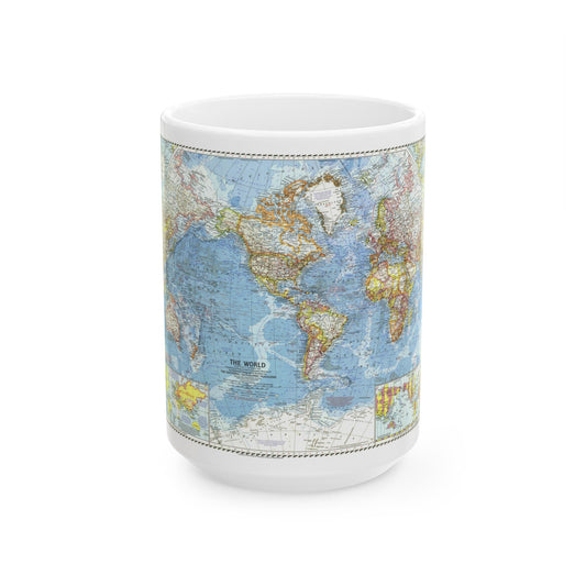 World Map (1960) (Map) White Coffee Mug-15oz-The Sticker Space