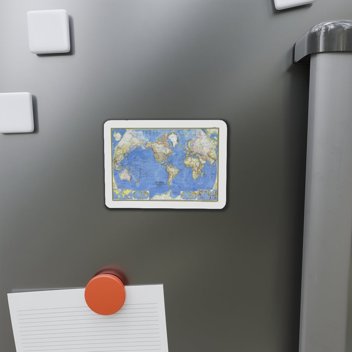 World Map (1965) (Map) Refrigerator Magnet-The Sticker Space