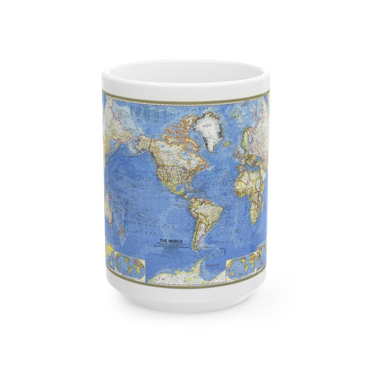 World Map (1965) (Map) White Coffee Mug-15oz-The Sticker Space