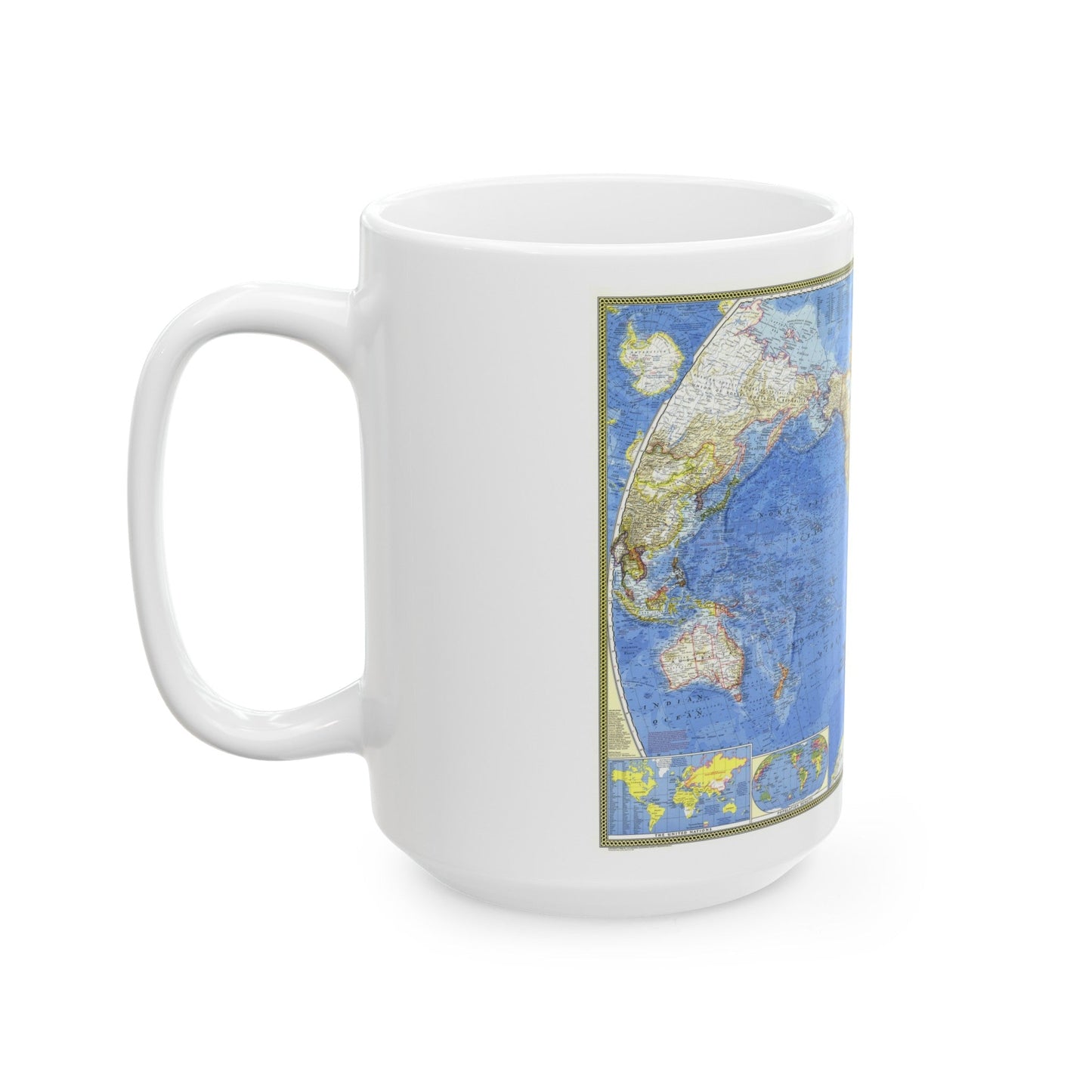 World Map (1965) (Map) White Coffee Mug-The Sticker Space