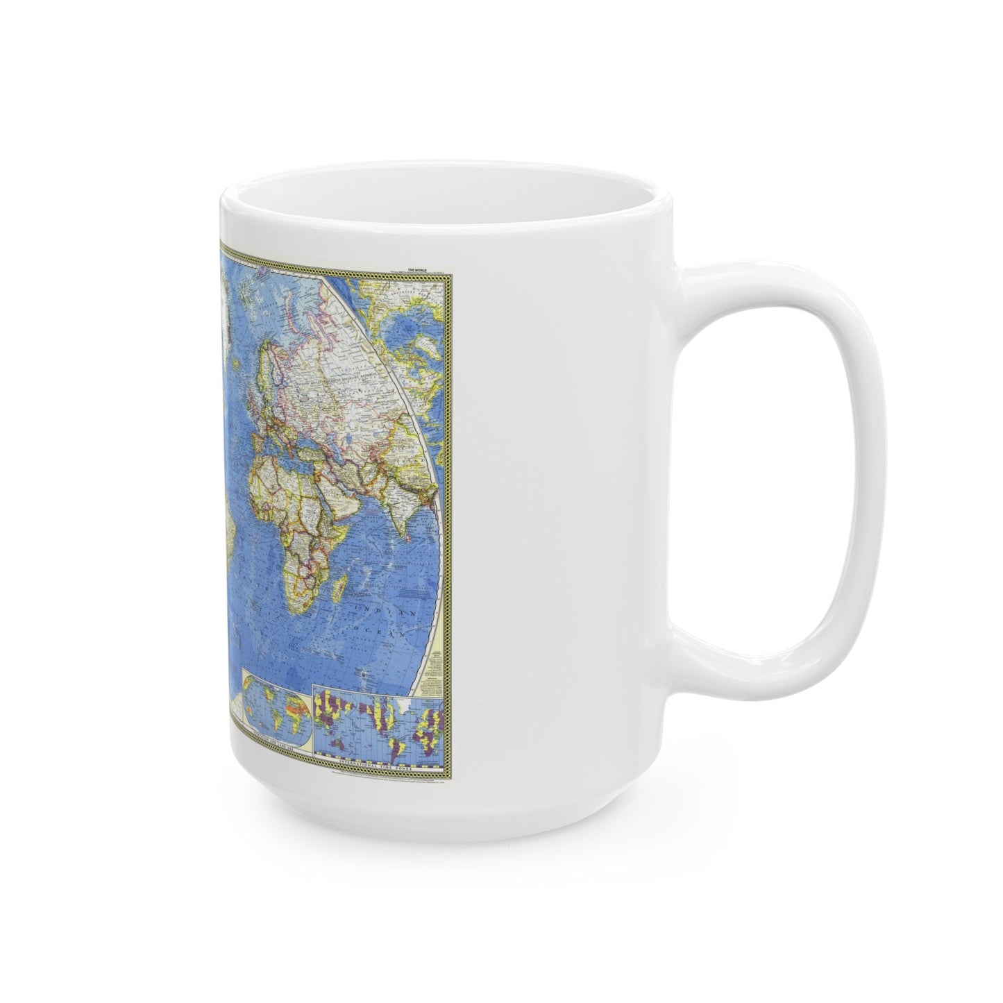 World Map (1965) (Map) White Coffee Mug-The Sticker Space