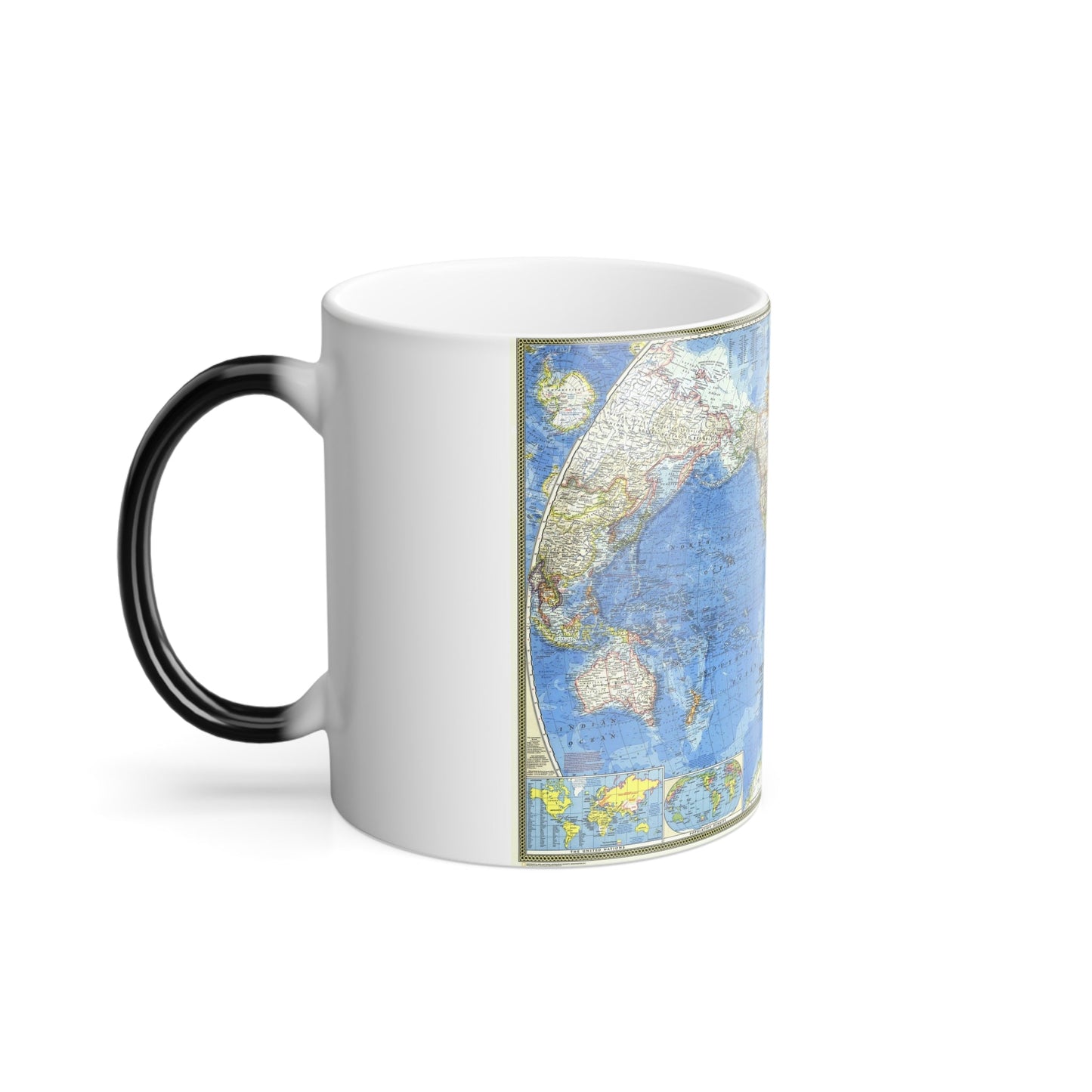 World Map (1970) (Map) Color Changing Mug 11oz-11oz-The Sticker Space