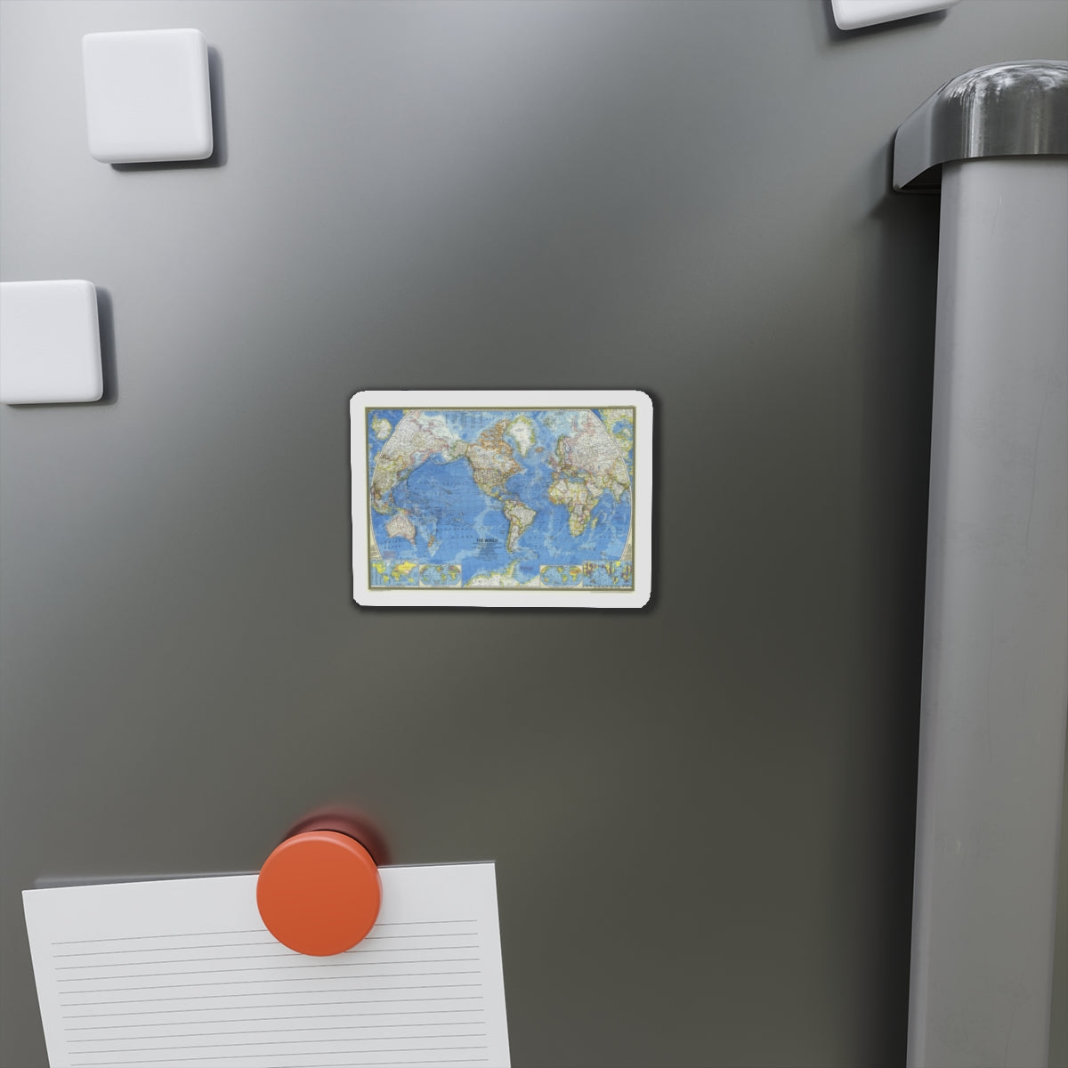 World Map (1970) (Map) Refrigerator Magnet-The Sticker Space