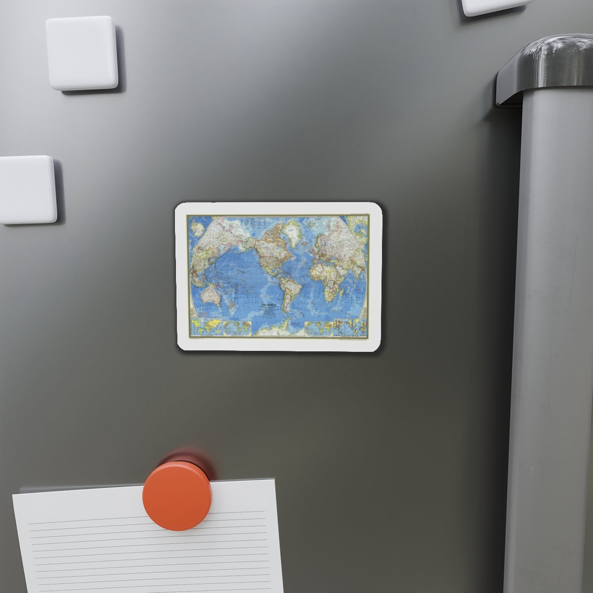 World Map (1970) (Map) Refrigerator Magnet-The Sticker Space