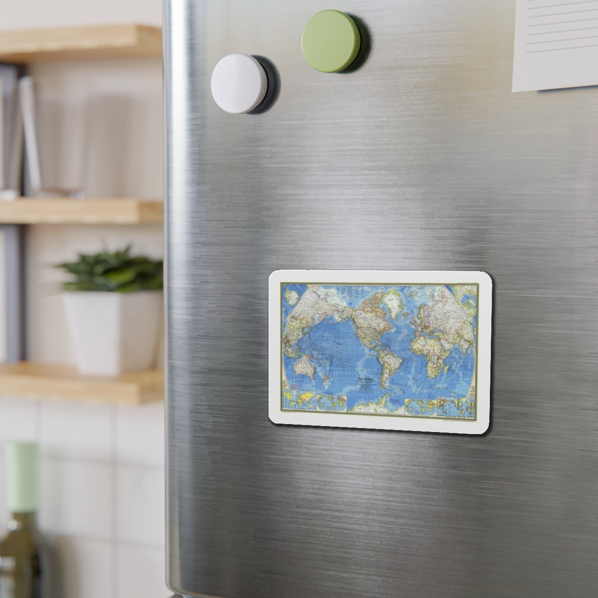 World Map (1970) (Map) Refrigerator Magnet-The Sticker Space